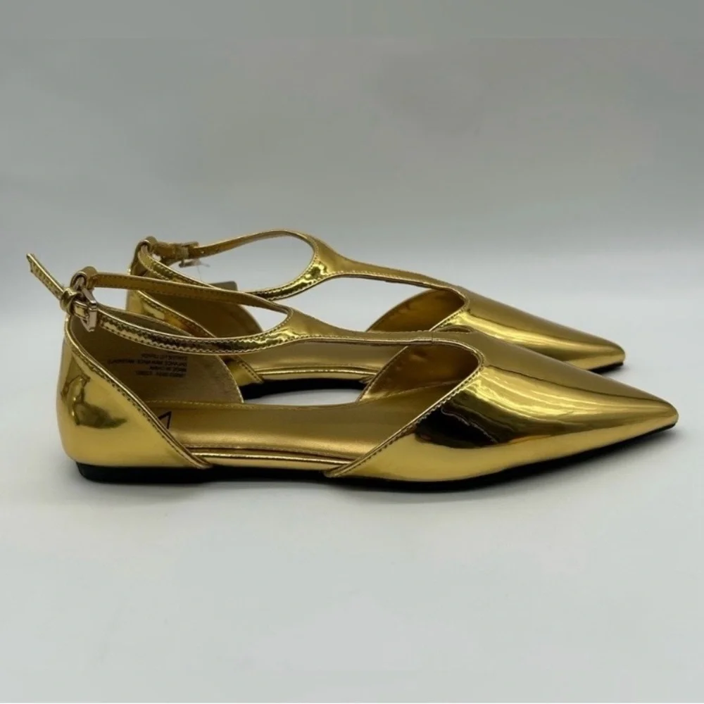 Worthington Kendie Metallic Gold Pointed Toe Flats | Size 9M | New with Tag